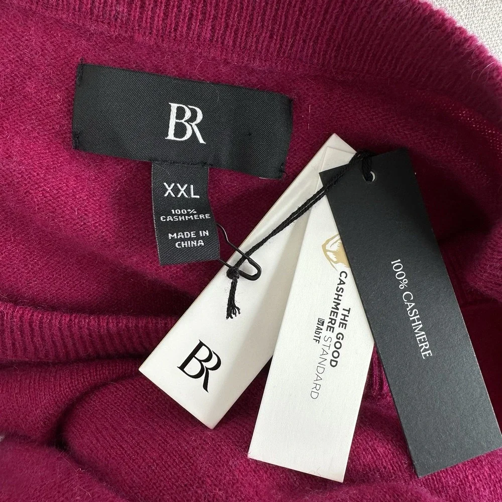 NWT Banana‎ Republic Men's Cashmere Crew Neck Sweater XXL Camu Berry Soft